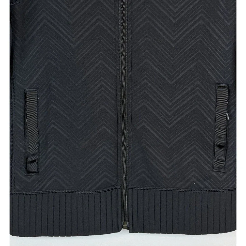 IVIVVA by Lululemon Black Chevron Warp Speed Jacket Full Zip Girls 10 Athleisure